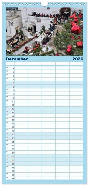 Produktbild: Familienplaner 2026 - Apulien ... der S&uuml;den Italiens mit 5 Spalten (Wandkalender, 21 x 45 cm) CALVENDO