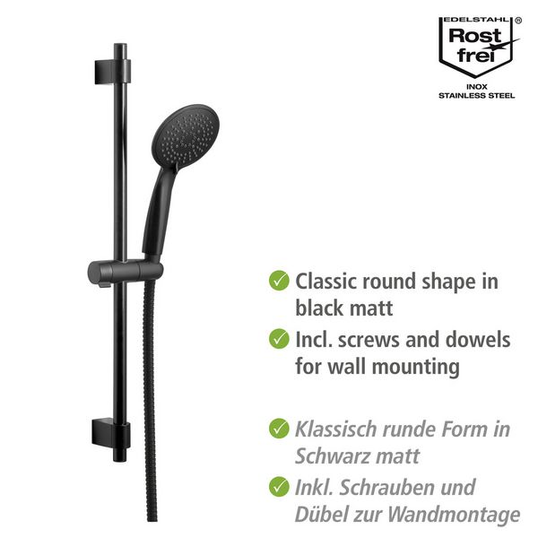 Produktbild: Brauseset Mod. Young Schwarz, L&auml;nge Stange: 66 cm