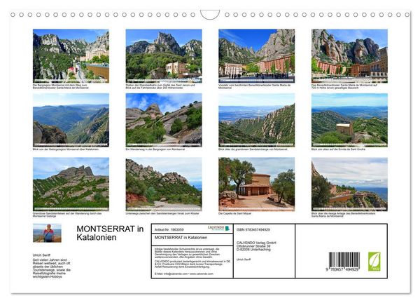 Produktbild: MONTSERRAT in Katalonien (Wandkalender 2026 DIN A3 quer), CALVENDO Monatskalender