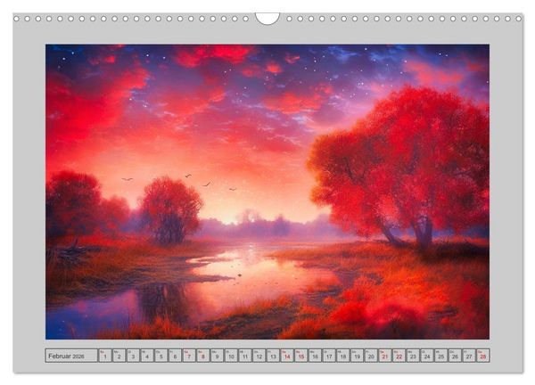 Produktbild: Tr&auml;umereien in Rot (Wandkalender 2026 DIN A3 quer), CALVENDO Monatskalender