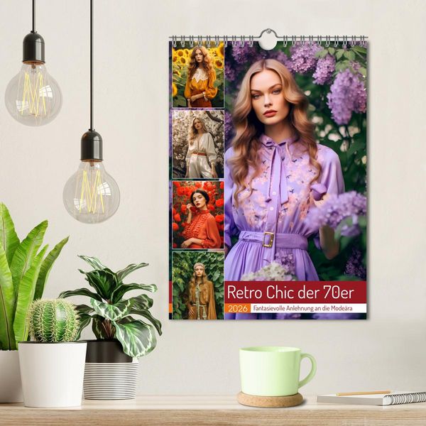 Produktbild: Retro Chic der 70er Retro Chic der 70er Fantasievolle Anlehnung an die Mode&auml;ra (Wandkalender 2026 DIN A4 hoch), CALVENDO Monatskalender
