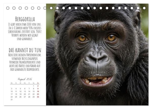 Produktbild: Wir sind die Letzten hier! Wir sterben aus. Wie du uns helfen kannst! (Tischkalender 2026 DIN A5 quer), CALVENDO Monatskalender