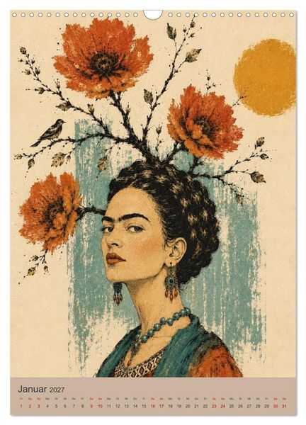 Produktbild: Boho Frauen Kunstkalender - 12 Vintage Kunstportr&auml;ts (Wandkalender 2027 DIN A3 hoch), CALVENDO Monatskalender