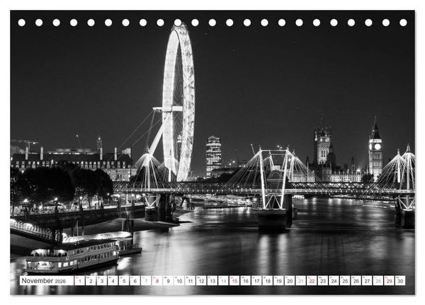 Produktbild: London Stadt an der Themse (Tischkalender 2026 DIN A5 quer), CALVENDO Monatskalender