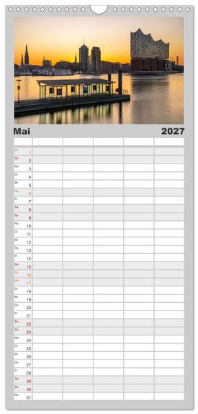 Produktbild: Familienplaner 2027 - Urbane Impressionen: Hansestadt Hamburg - Tor zur Welt mit 5 Spalten (Wandkalender, 21 x 45 cm) CALVENDO