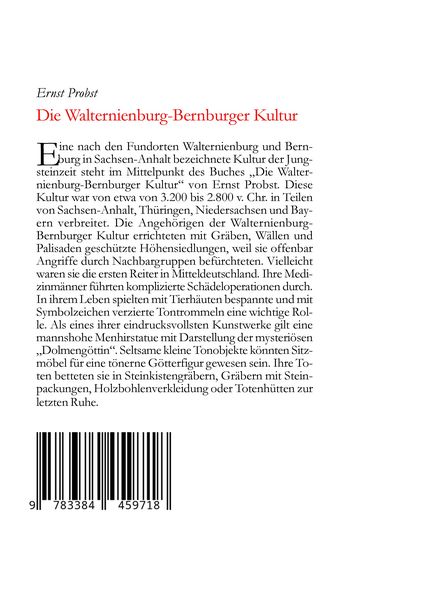 Produktbild: Die Walternienburg-Bernburger Kultur