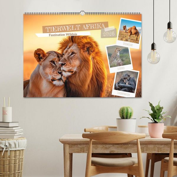 Produktbild: TIERWELT AFRIKA Faszination Wildnis (Wandkalender 2026 DIN A2 quer), CALVENDO Monatskalender