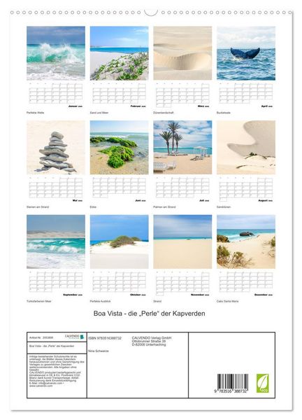 Produktbild: Boa Vista - die &bdquo;Perle&ldquo; der Kapverden (hochwertiger Premium Wandkalender 2026 DIN A2 hoch), Kunstdruck in Hochglanz