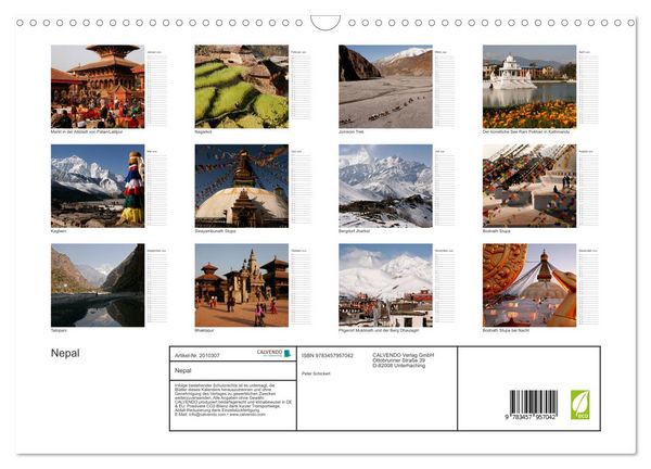 Produktbild: Nepal (Wandkalender 2026 DIN A3 quer), CALVENDO Monatskalender