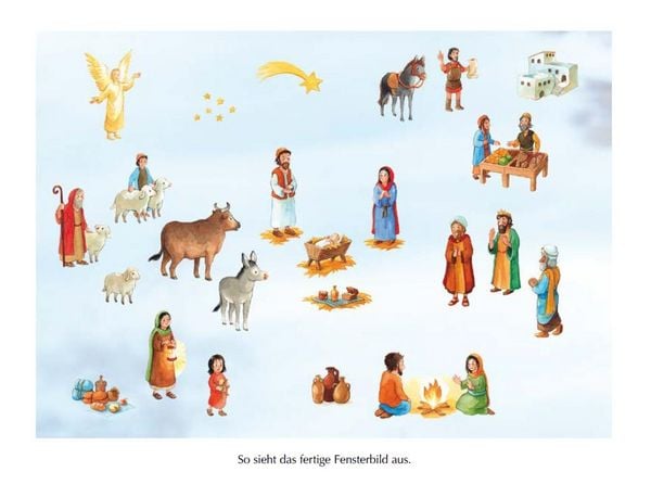 Produktbild: Die Weihnachtsgeschichte. Ein Folien-Adventskalender zum Vorlesen und Gestalten eines Fensterbildes