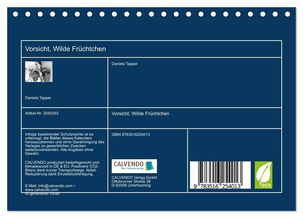 Produktbild: Vorsicht, Wilde Fr&uuml;chtchen (Tischkalender 2026 DIN A5 quer), CALVENDO Monatskalender