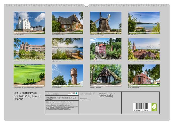 Produktbild: HOLSTEINISCHE SCHWEIZ Idylle und Historie (hochwertiger Premium Wandkalender 2026 DIN A2 quer), Kunstdruck in Hochglanz