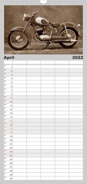 Produktbild: Familienplaner Motorrad Oldtimer aus &Ouml;sterreich (Wandkalender 2022 , 21 cm x 45 cm, hoch)