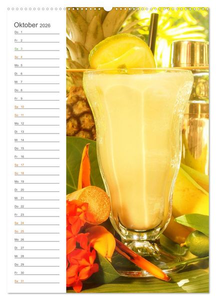 Produktbild: Tropical Cocktails - Erfrischend und fruchtig (Wandkalender 2026 DIN A2 hoch), CALVENDO Monatskalender