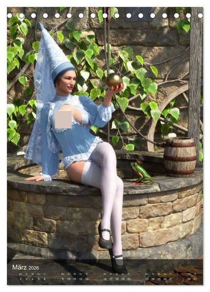 Produktbild: M&auml;rchenhafte Pin Ups (Tischkalender 2026 DIN A5 hoch), CALVENDO Monatskalender