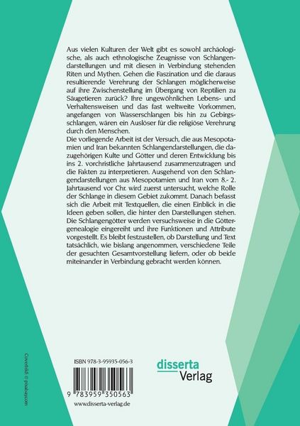 Produktbild: Schlangendarstellungen in Mesopotamien und Iran vom 8. bis 2. Jt. v. Chr.: Quellen, Deutungen und kultur&uuml;bergreifender Vergleich