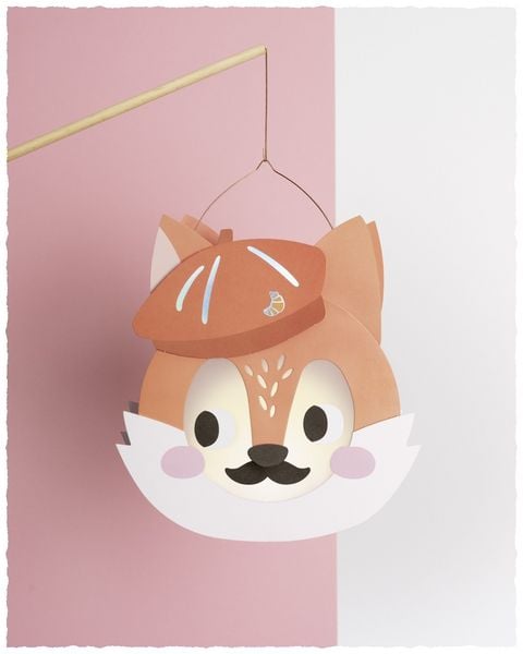 Produktbild: FOLIA Bastelartikel DIY Laterne Fuchs (FOX) inkl. 1 LED-Licht und Batterien