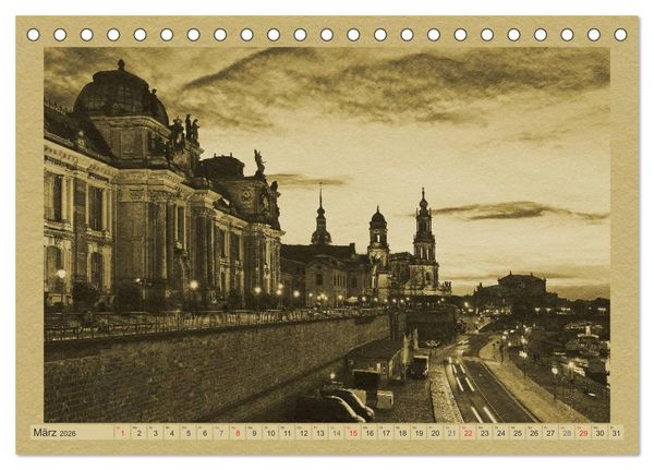 Produktbild: Dresden - Ein Kalender im Zeitungsstil (Tischkalender 2026 DIN A5 quer), CALVENDO Monatskalender
