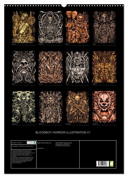 Produktbild: BLOODBOY/ HORROR ILLUSTRATION V1 (Wandkalender 2026 DIN A2 hoch), CALVENDO Monatskalender