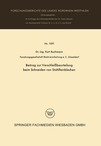 Produktbild: Beitrag zur Verschlei&szlig;beurteilung beim Schneiden von Stahlfeinblechen