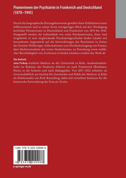 Produktbild: Pionierinnen der Psychiatrie in Frankreich und Deutschland (1870 &ndash; 1945)