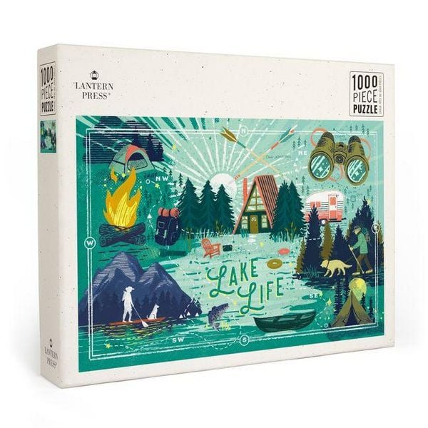 Lake Life Series - Collage - Landscape with Mountain - 1000 Piece Puzzle