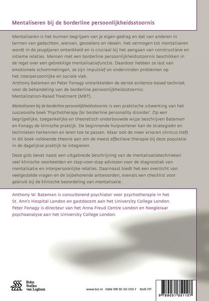 Produktbild: Mentaliseren bij de borderline persoonlijkheidsstoornis
