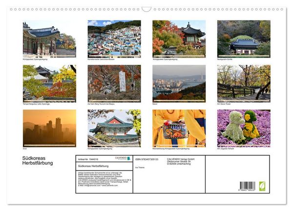 Produktbild: S&uuml;dkoreas Herbstf&auml;rbung (Wandkalender 2026 DIN A2 quer), CALVENDO Monatskalender