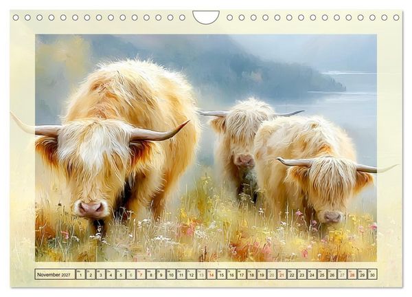 Produktbild: Hochlandrinder. Sanftm&uuml;tige Schotten im dichten Fell (Wandkalender 2027 DIN A4 quer), CALVENDO Monatskalender