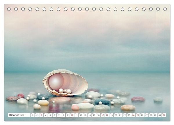 Produktbild: Sandgefl&uuml;ster und Muschelzauber (Tischkalender 2026 DIN A5 quer), CALVENDO Monatskalender