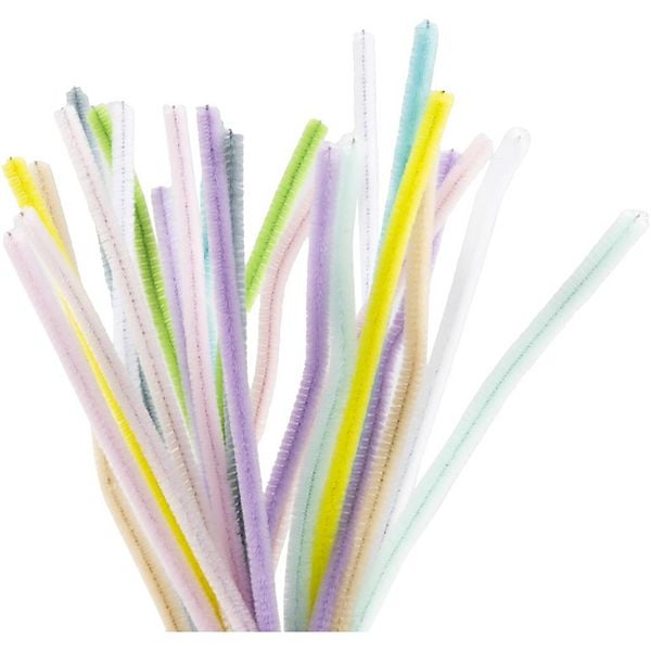 Produktbild: Creativ Company Chenilledraht, L 30 cm, Dicke 6 mm, Pastellfarben, 25 Stk sortiert
