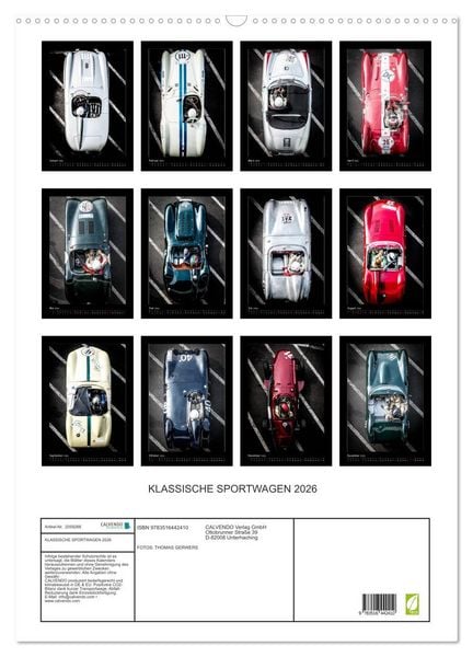 Produktbild: KLASSISCHE SPORTWAGEN 2026 (Wandkalender 2026 DIN A2 hoch), CALVENDO Monatskalender