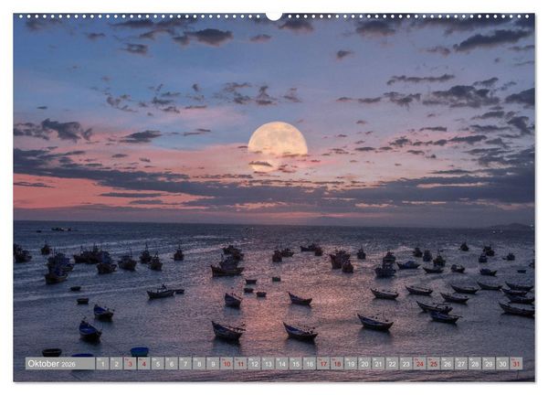 Produktbild: Vollmond - Momente der Ruhe (Wandkalender 2026 DIN A2 quer), CALVENDO Monatskalender