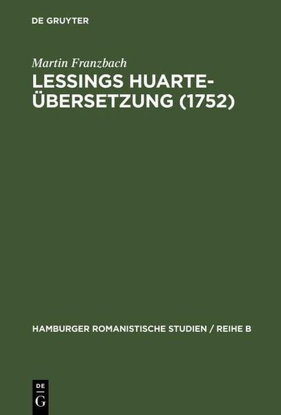 Produktbild: Lessings Huarte-&Uuml;bersetzung (1752)