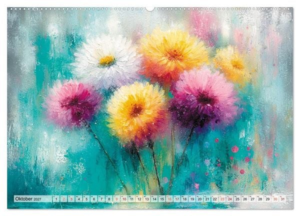 Produktbild: Ein Jahr in Bl&uuml;tenfarben (Wandkalender 2027 DIN A2 quer), CALVENDO Monatskalender