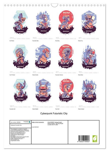 Produktbild: Cyberpunk Futuristic City (Wall Calendar 2026 DIN A3 portrait), CALVENDO 12 Month Wall Calendar