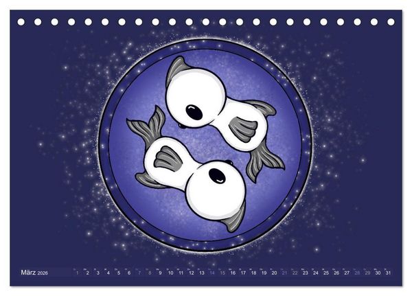Produktbild: Geister Sternzeichen (Tischkalender 2026 DIN A5 quer), CALVENDO Monatskalender
