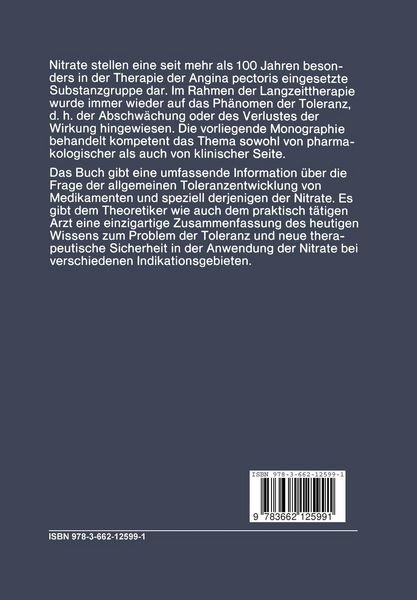 Produktbild: Nitrate und Nitrattoleranz in der Behandlung der koronaren Herzerkrankung