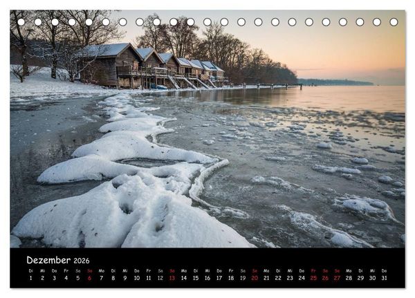 Produktbild: silent minutes - Lichtstimmungen im 5-Seen-Land (Tischkalender 2026 DIN A5 quer), CALVENDO Monatskalender