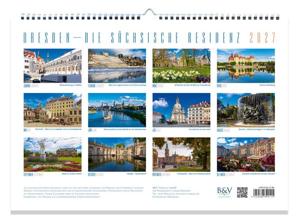 Produktbild: Kalender Dresden 2027 - Die S&auml;chsische Residenz