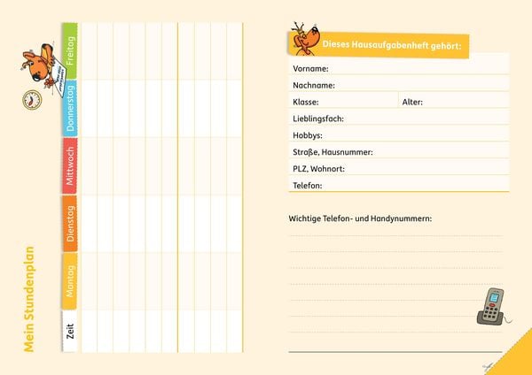 Produktbild: Hausaufgabenheft Grundschule, A5-Heft