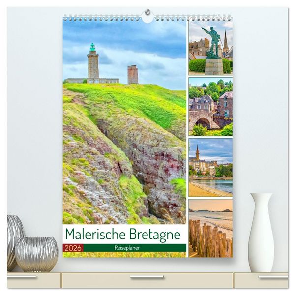 Produktbild: Malerische Bretagne - Reiseplaner (hochwertiger Premium Wandkalender 2026 DIN A2 hoch), Kunstdruck in Hochglanz