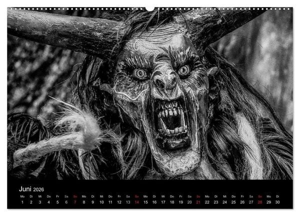 Produktbild: Perchten und Krampusse im Voralpenland (hochwertiger Premium Wandkalender 2026 DIN A2 quer), Kunstdruck in Hochglanz