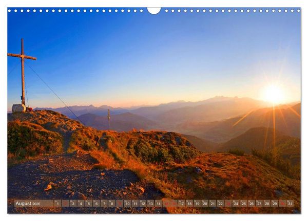 Produktbild: Gipfelkreuze im Sonnenlicht (Wandkalender 2026 DIN A3 quer), CALVENDO Monatskalender