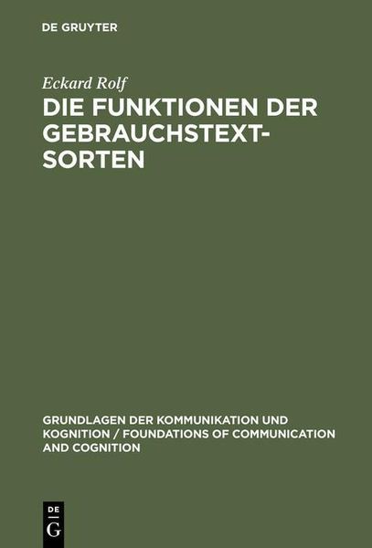 Produktbild: Die Funktionen der Gebrauchstextsorten