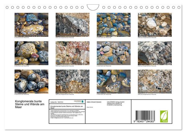 Produktbild: Konglomerate bunte Steine und W&auml;nde am Meer (Wandkalender 2026 DIN A4 quer), CALVENDO Monatskalender