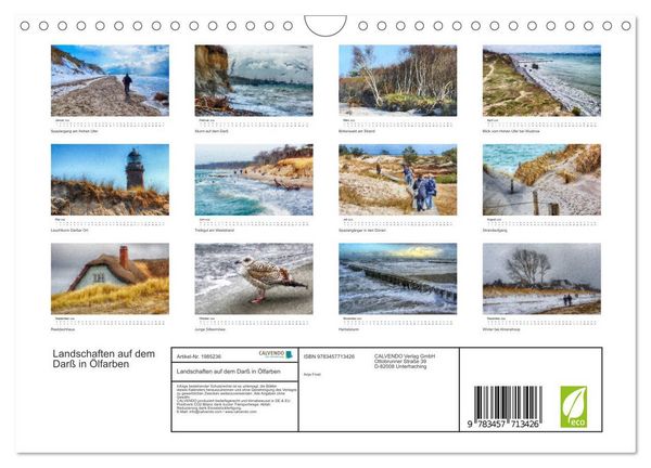 Produktbild: Landschaften auf dem Dar&szlig; in &Ouml;lfarben (Wandkalender 2026 DIN A4 quer), CALVENDO Monatskalender