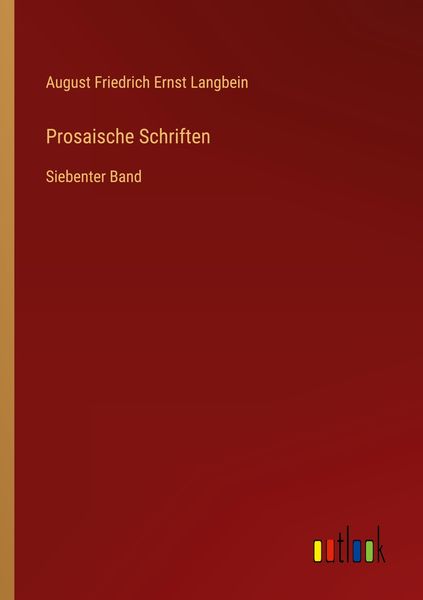 Produktbild: Prosaische Schriften