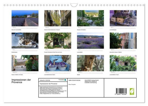 Produktbild: Impressionen der Provence (Wandkalender 2026 DIN A3 quer), CALVENDO Monatskalender