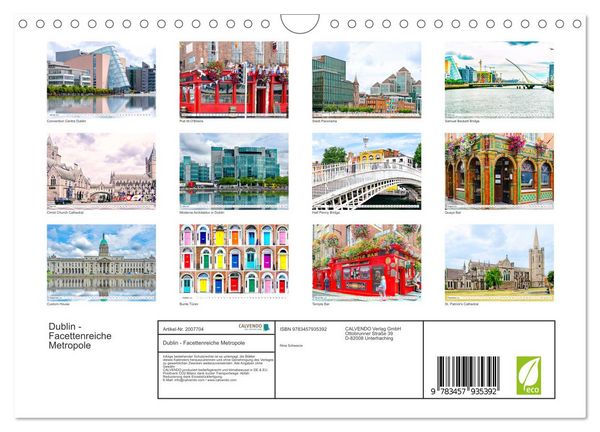 Produktbild: Dublin - Facettenreiche Metropole (Wandkalender 2026 DIN A4 quer), CALVENDO Monatskalender